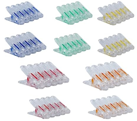 50Pcs Plastic Clothes Pegs, Non Slip Laundry Pegs for Washing Line, Strong Grip Clothespins for Indoor & Outdoor Drying, Laundry Clips for Clothes, Paper, Pictures, Snack Bags