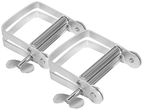 LABRIMP 2pcs Manual Toothpaste Tube Squeezer for Oil Paint Tubes and Lotion, Made of Sturdy Aluminum and Iron, Convenient and Easy to Carry, for Salon and Home Use