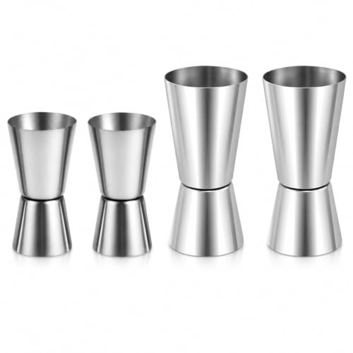 4Pcs Spirit Measure Set, Double-Sided Jigger Tools for Bar and Home Use, Includes 15/30 ml and 20/45 ml Capacities, Great for Precise Cocktail Making