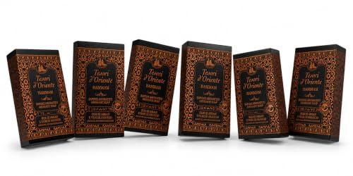 Sapone Aromatico Hammam – con Olio di Argan e Fiori d'Arancio, Base Lavante di Origine Vegetale, Sapone Solido Profumato per Corpo e Mani, Fragranza Orientale Intensa - 6 Unita da 125gr