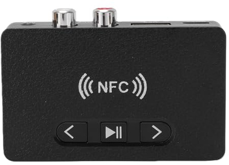 Topiky Ricevitore Audio Bluetooth, Ricevitore Audio Wireless per Autoradio Domestica, Adattatore AUX da 3,5 Mm con NFC, Adattatore Bluetooth 6.0