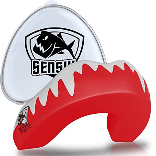 𝗕𝗘𝗦𝗧 𝗣𝗜𝗖𝗞 Piranha Mouth Guard Sports Gum Shield For Adults and Kids Age Self Fit Mouth Protector, Sports, Rugby, MMA, Boxing Gum Shield Mouthguard
