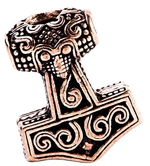 NKlaus Wikinger Haar Bartperle THORBART Thorshammer Bart Schmuck Bronze 7694