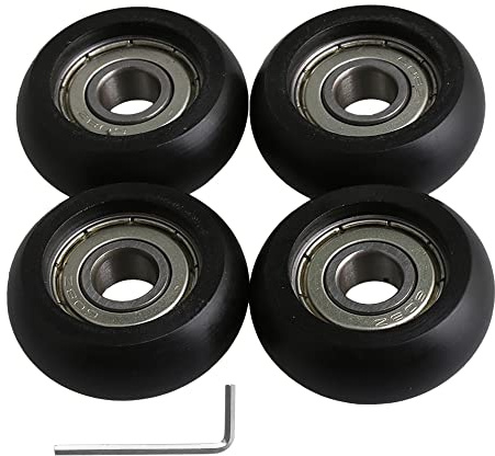 BQLZR 8x32x12mm Schwarz Engineering Kunststoff Lager Stahlkugellager Führungsrolle Runde Radlast 191 KG für Tür Fenster Pack von 4