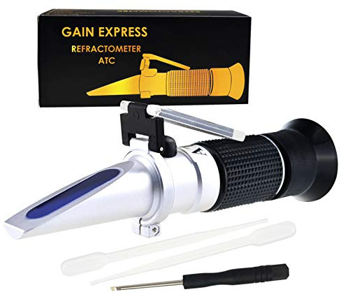 3-in-1 Automotive Battery Antifreeze Refractometer, -60~0°C Ethylene/ -50~0°C Propylene Glycol/ 1.100-1.400 Battery Fluids Specific Gravity, Battery Charge Test Cooling System Coolant Freezing Point