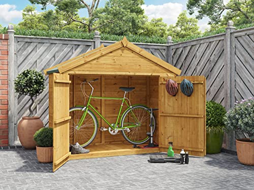 BillyOh 3x6 Tongue & Groove Wooden Apex Bike Log Tool Storage Double Door Roof Felt Store Shed 3ft x 6ft