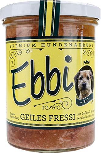 Wuff & Mau Bio Ebbi Geiles Fressi mit Geflügel, Herzen, Fenchel und Zucchini, 400 g
