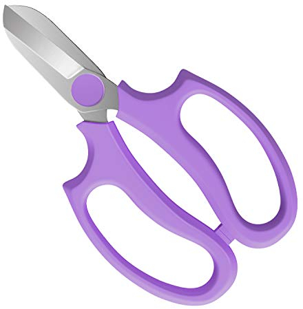 Housolution Floral Shears, Premium Steel Garden Pruning Shears Floral Fruits Leaf Scissors Hand Pruner Snip Trimming Tool for Gardening Flower Arrangement, Purple