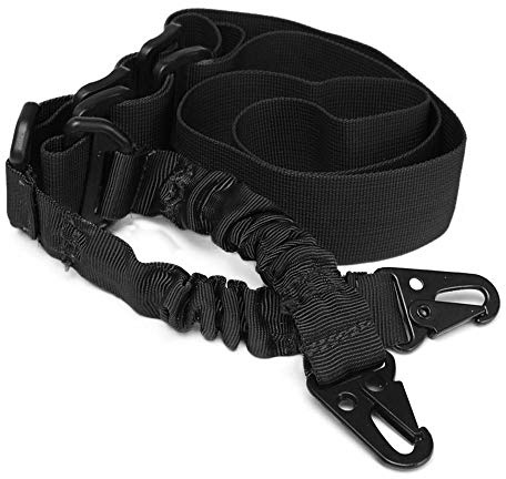 BAIGIO Gewehrschlinge 2 Punkt Sling Waffen Gurt Gewehrgurt Verstellbar Paracord für Jagd Airsoft Camping Outdoor Schwarz