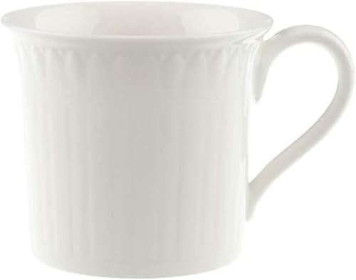 Villeroy & Boch Cellini Kaffeetassen 6er Set, 200 ml, Premium Porzellan, Weiß, Antike Relief-Optik