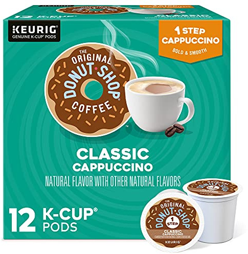 The Original Donut Shop One-Step Classic Cappuccino, Keurig Single-Serve K-Cup Pods, 12 Count