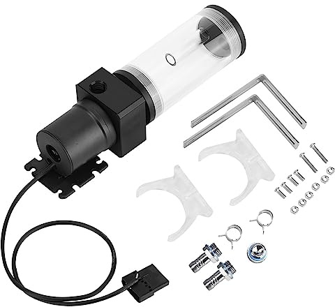 DIY PC Pompe à Eau du système de Refroidissement par Eau, Acrylique Ordinateur LED Réservoir de Refroidissement par Eau Réservoir de Cylindre 19W Pompe G1/4 pour PC CPU Liquid Cooling(110mm)