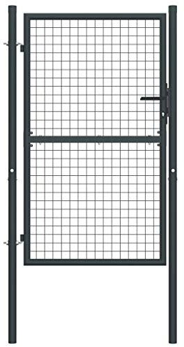 Irfora Portail de Clôture/Portail de Jardin/Cloture Exterieur/Portail en Maille de Jardin Acier Galvanisé 100 x 225 cm Gris