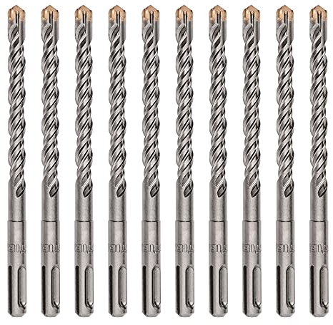 STIER Hammerbohrer Premium, 4-schneidig, Hartmetall Spitze, SDS-plus, präzises und schnelles Bohren, Beton Stein, 10 x 160 mm, 10 Stück, Schwerst Einsatz