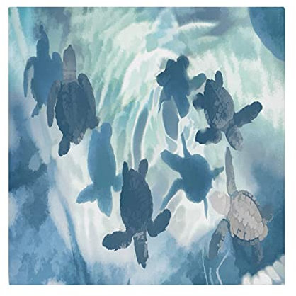 TropicalLife HaJie Servietten Aquarell Meeresschildkröte Tier Dinner Serviette Papier Satin Polyester Tuch wiederverwendbare Servietten für Tisch Kinder 50,8 x 50,8 cm, 1 Stück