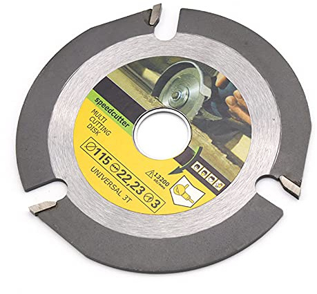 Disque Bois Meuleuse A Tronconner Le à Sculpter Pour D'Angle De Coupe En Bois Meuleuse D'Angle 3 Dents Lame Scie Circulaire Sculpture Sur Dur Outil Abrasif Coupe 7/8/ 22mm,115mm/ 4 1/2