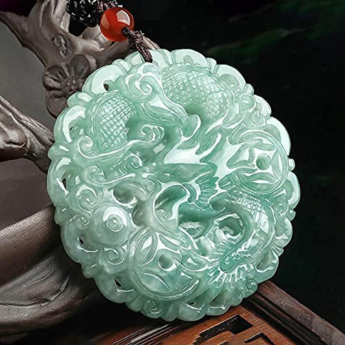LVYAN Natürliche burmesische Jade A-Level Drachen Anhänger High-End Schmuck Anhänger Herren und Damen Halskette Schmuck