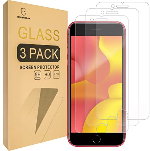 Mr.Shield Schutzfolie für Apple iPhone SE 3/2 3-Stück Schutzglas | Schutzglasfolie 9H Härte, HD Klare Displayschutzfolie