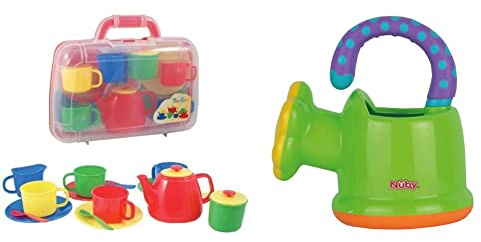 Peterkin Tea Set in Carry Case & Nuby Fun Watering Can Bath Toy
