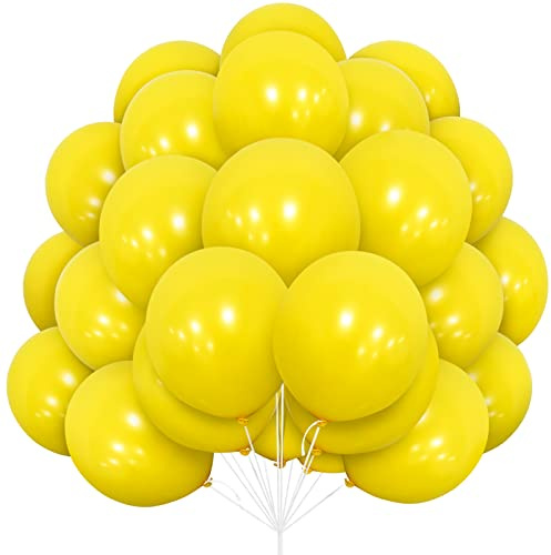 Gelbe Luftballons Set, 30 Stück Ballon 12 Zoll Matte Gelbe Ballons mit Band für Grils Sonnenschein Zitrone Gänseblümchen Honigbiene Thema Geburtstag Party Hochzeit Baby Dusche Karneval Dekorationen