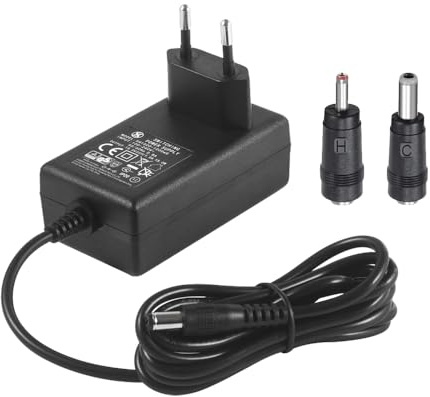 Security-01 AC zu DC 18V 1A Netzteil, Stecker 5,5 mm x 2,1 mm mit wählbaren 5,5mm x 2,5mm, 3,5mm x 1,35mm Steckerspitzen, (Nicht für Bohrmaschinen oder Akkubohrer geeignet)