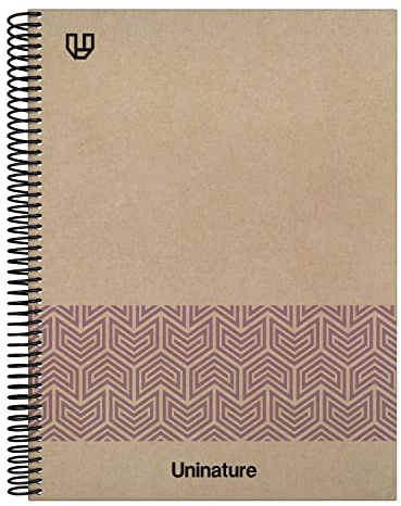 Unipapel | Notizbuch A4, Hartcover, 100% recyceltes Karton und Kraftpapier, 80 Blatt, 90 g, Violett, Uninature Conzept, FSC Recycled 100