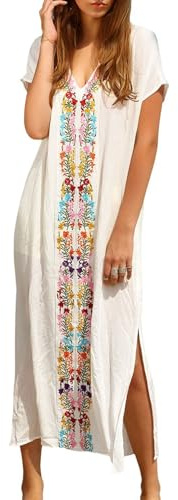 L-Peach Dam Strandklänning Maxi Baddräkt Kaftan Kimono Klänning Strand, A, one size