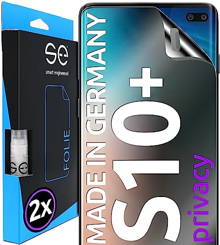 2x se® 3D SCHUTZFOLIE Privacy für Samsung Galaxy S10 Plus,Blickschutz, 100% Fingerabdruck & FaceID kompatibel, einfache blasenfreie Installation, Ultra-Klar, Stoß-Kratzfest, aus Deutschland