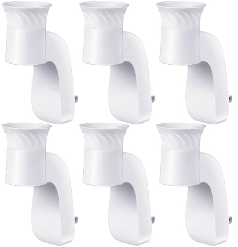 Hohean 6 Pack Wall Fragrance Plug in Compatible with Bath and Body Works WallFlower Refills, ETL Certified, Rotatable, Precise Scent Adjustable Fragrance Control Diffuser Plug for Home, Office (White)