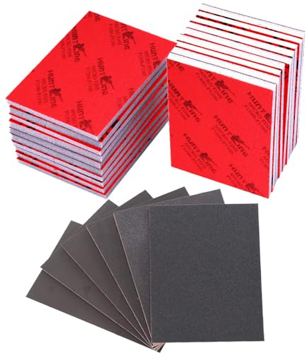 Eowppue 18 Pezzi Spugna Abrasiva,Carta Vetrata per Legno Lavabile e Riutilizzabile per Lucidatura di Legno, Metallo, Mobili