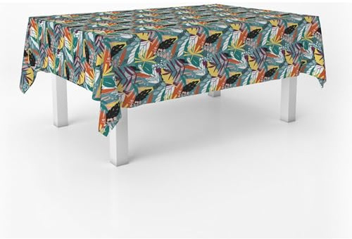 ECOMMERC3 Mantel Hule Antimanchas Mesa Rectangular 100x140 cm Navia Azul | Para la mesa que no para en todo el día, impermeable, se limpia con un paño, esquinas redondeadas, hecho en España