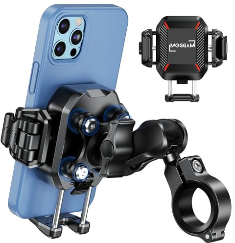 Support Telephone Moto 【Antivol et Double Anti-VibrationPorte】 Porte Telephone Moto avec Bras Extensible en Aluminium【Libération Rapide】 Support Téléphone Quad 5,4 à 7,2 Porte Gps Moto comme Cadeau