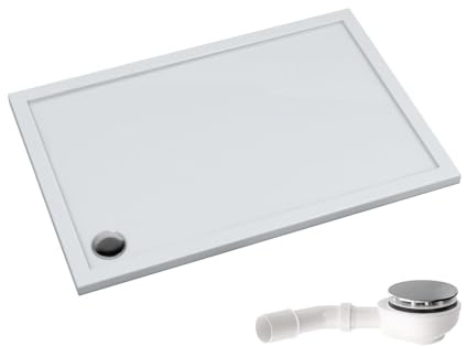 AQUABAD Duschwanne/Duschtasse Villa mit LeakProtect Technologie Smooth White 90x140cm Rechteck | inkl. A9.200 Ablaufgarnitur
