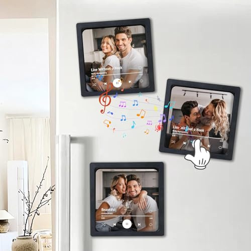 Benutzerdefiniertes Musikalbum-Kühlschrankmagnet mit Foto, Musik-Kühlschrankmagnet, Lied-Kühlschrankmagnet mit Kalender, individuelles Musikmodul, Jubiläumsmusikgeschenke für Paare