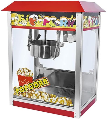 ylpddmm Máquina de Palomitas,Superficie de Calentamiento Extraíble, Antiadherente，Profesional, Comercial, de Acero Inoxidable, Grande, Retro,1400W