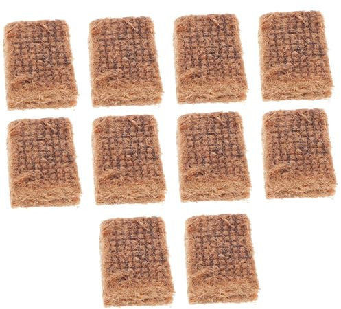 BESPORTBLE 10 Bloques Iniciadores de Fuego de Carbón Natural y Cera Marrón