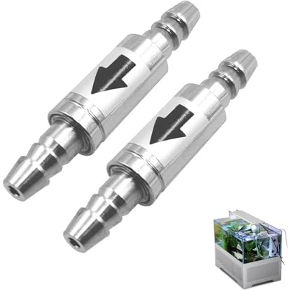 2 Stück Rückschlagventil Set,Co2 Rückschlagventil Aquarium Für Aquarium | Edelstahl Rückschlagventil Aquarium Co2 Für 4mm Luftschlauch Luftpumpe Luft Anlage Diffusor