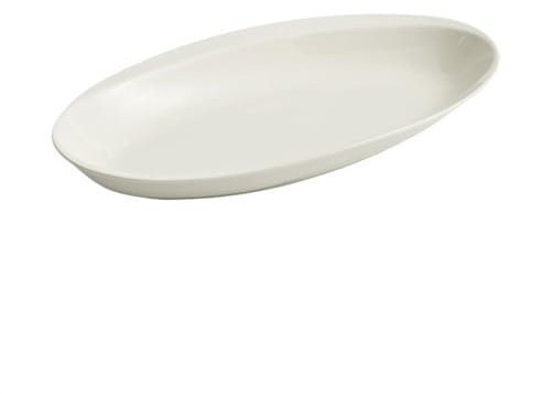 ZZlei2yu-12 Teller Set Weißer Porzellan-Premium-Feeling, großer gedämpfter Fischteller, Hotelrestaurant, ovaler Hummerteller, tiefer Teller Frühstücksteller(16 inch)