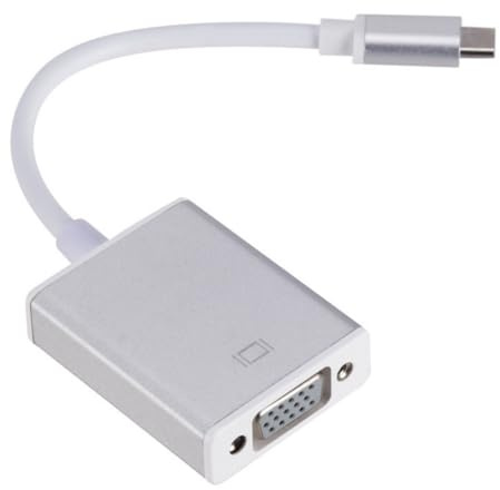 PEPWE Câble adaptateur type C vers VGA 15 broches D Sub femelle vers femelle pour ordinateur portable, PC, moniteurs, projecteur