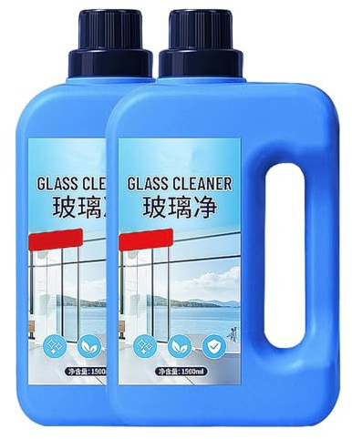 1 l Spezialreiniger for Glas und Spiegel – schnelltrocknend, spurlose Formel for Staub, Regenflecken, Schmierer – ideal for Fenster, Spiegel, Duschwände, Glas – praktisch(2pcs)