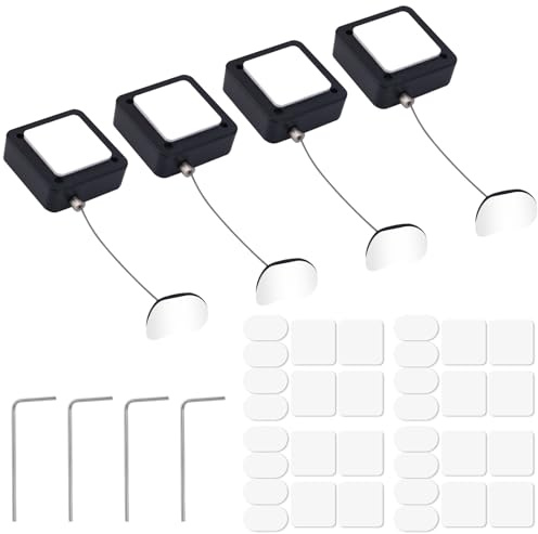 4pz Cavo Retrattile Telecomando Blocco, Guinzaglio di Sicurezza Regolabile 2,04m Laccio Blocco per Telecomandi TV Controller Gaming Tablet Tastiere Ideale per Showroom Ufficio Casa