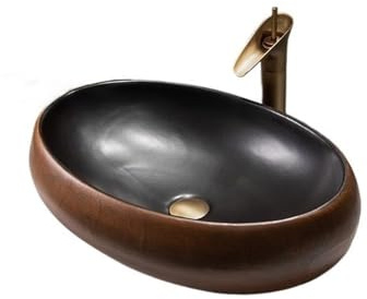 Lavabo Salle de Bain Retro Style Washbasin Ceramic Bathroom Sink Suitable for Indoor And Outdoor Use Vasque à poser
