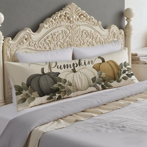 Kissenbezug 40x120 cm Weiß Seitenschläferkissen Bezug Grau Seitenschläferkissen, Side Sleeper Pillow Samt Verbessern Sie Schlafqualität, Doppelseitig Drucken Langes Kissen für Sofa Schlafzimmer O-175