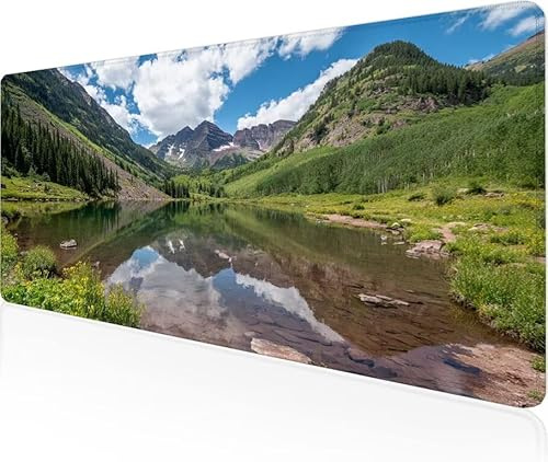 Alfombrilla RatóN Nubes,Pico De Montaña Alfombrilla Escritorio Alfombrilla XXL Gaming 600x400x3mm Multifuncional Suave Protector Escritorio,Antideslizante Y Duradero Mejora PrecisióN Velocidad Y1-343