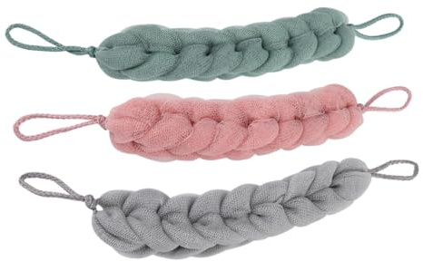 UKCOCO Serviette De Bain Exfoliante Dos 3 Pièces Longue Bandage Massage Du Dos Multi-couleurs Cordons De Traction Pour Nettoyage Corporel Quotidien