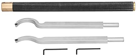 HELEVIA Cuchillo Hueco Curvado Pequeño, Cuchillo Hueco Curvado Grande, Juego de Herramientas de Torneado de Madera con Punta con Llaves Hexagonales, para Herramienta de Acabado de