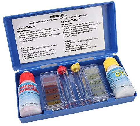 Eacam Kit per L'analisi del Cloro e del PH Dell'acqua, con Scatola di Plastica, Ideale per la Piscina, Risultati Rapidi