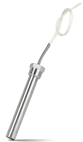 CPROSP 220V 500W Heizpatrone mit 1/2 Zoll Flansch, Heizstab Edelstahl 150mm, Mehrzweck Eintauchheizkörper mit Kabel 300mm, Patronenheizelement, Wird zum Erhitzen von Flüssigkeiten verwendet.