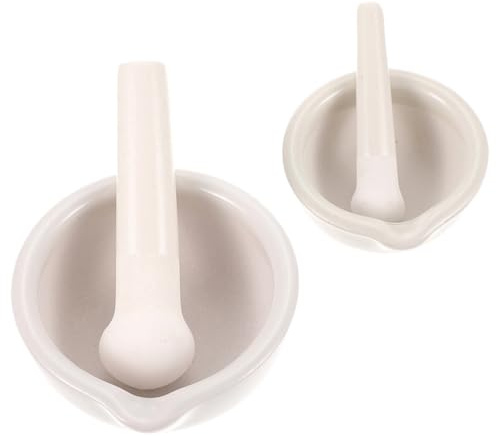 OSALADI Juego de Morteros de Cerámica 60Mm y 90Mm para Moler Hierbas Especias y Pastillas Recipiente para Cocina y Farmacia Adecuado para Moler Ajo y Café