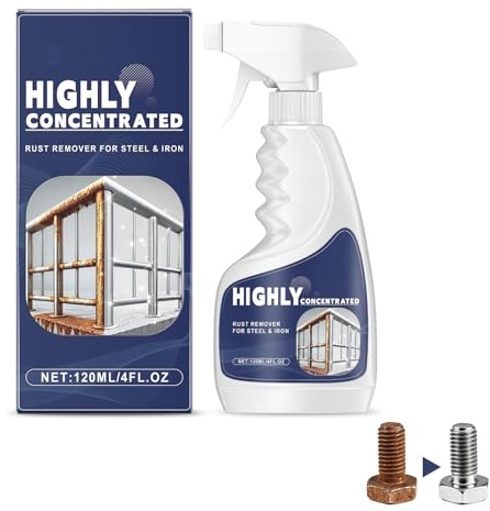Spray Anti-Rouille pour Métal, Décapant de Rouille Polyvalent pour Acier | Élimine les Couches de Rouille, Forme un Film Protecteur, pour Métal, Inox et Pièces Automobiles, 120 ml
